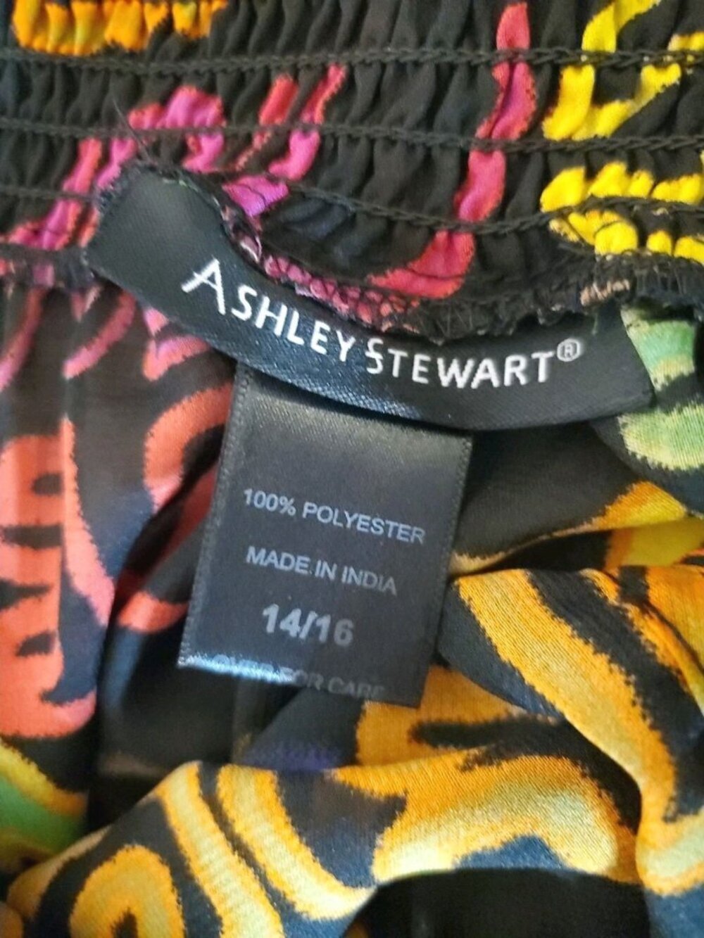 Ashley Stewart Graffti Dramatic Hi Low Duster Fairy Grunge Off Shoulder Sz 14/16 - Picture 16 of 16